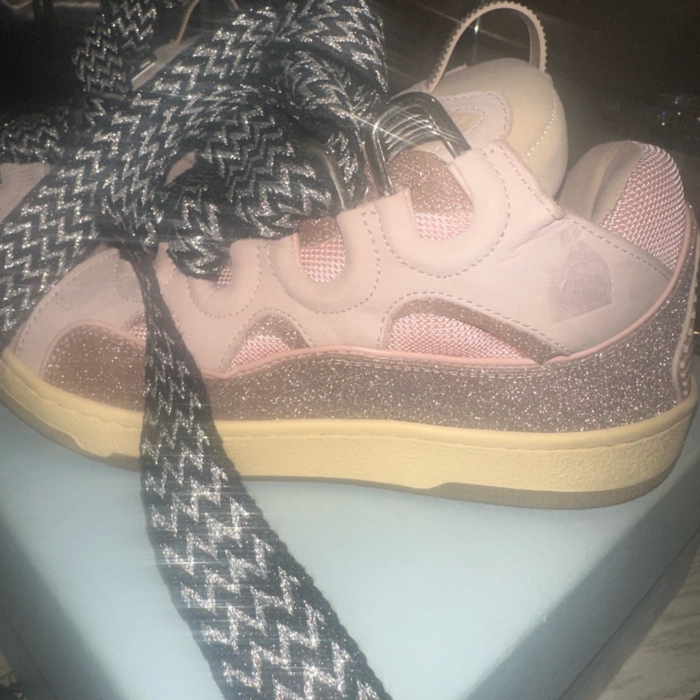 Lanvin Pink and Beige Sneakers - Picture 2 of 4